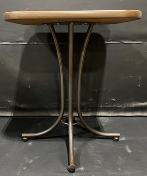 Beige Metal Table with Brown Trimmings