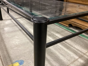 Long Black Table with Beveled Glass