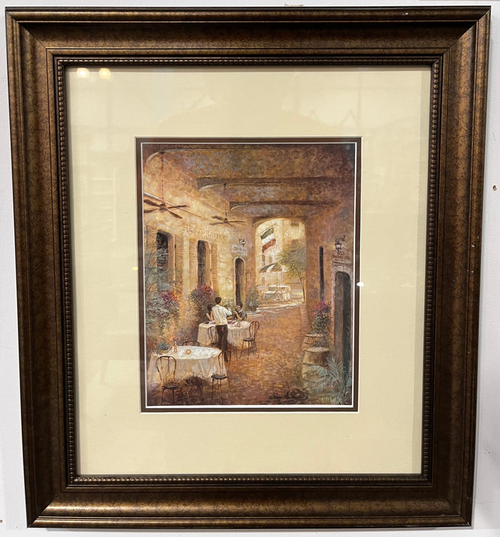 Framed Italian Restaurant Painting