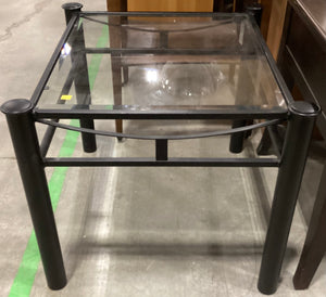 Black Table with Beveled Glass