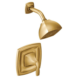 Voss Posi-Temp Single-Handle 1-Spray Bathroom Shower Faucet Set in Brushed Gold (Valve Not Included)