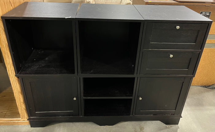 Black Cabinet Unit w/ Shelves