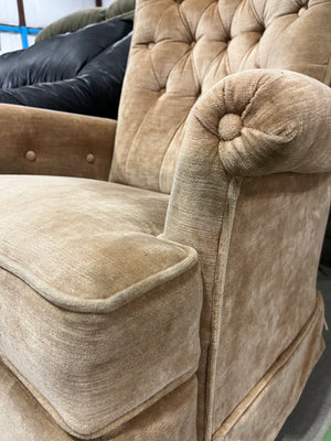 Beige Suede Rocking Chair