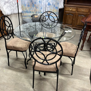 Round Glass Top Dining Set