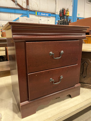 Cherry Brown Two-drawer Side Table