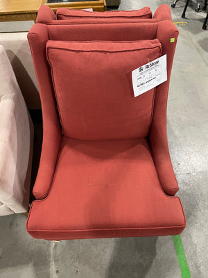 Red Fabric Wingback Chair