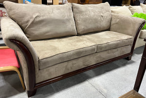 Two-seater Beige Microfibre Couch