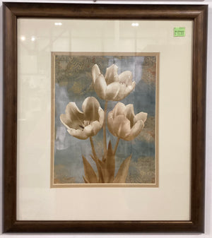 Flower Painting with Smooth Wood Frame