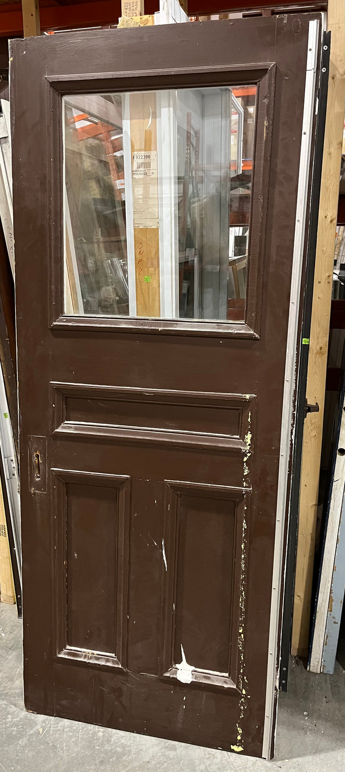 Brown Exterior Door with Glass (32” x 79.5”)