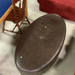 Brown Oval Ottoman