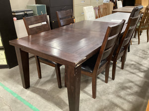Dark Wood Dining Table with 4 Chairs