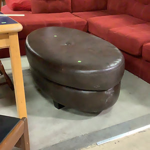 Brown Oval Ottoman