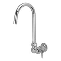 AquaSpec Wall-mount Lab Faucet with 5-3/8" Gooseneck Sprout and Cross Handle