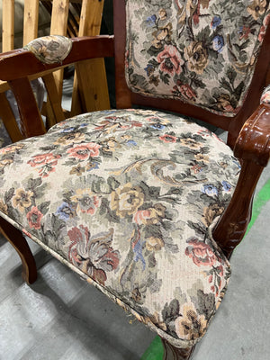 Multicoloured Carved Floral Chair