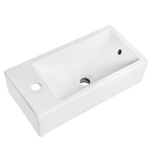 Wall Hung Sink with Single Hole Drilling and Wall Bracket in White