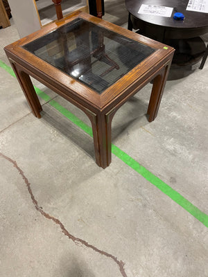 Square Side Table with Smoke Glass