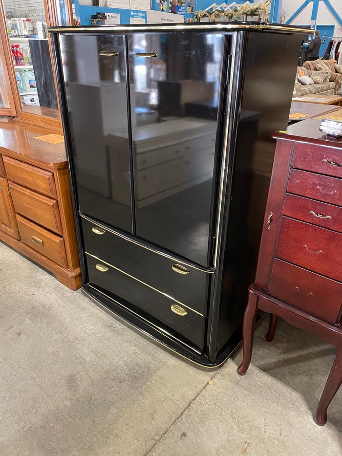 Black Tallboy with Gold Handles