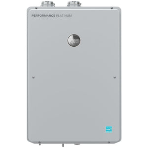 Rheem Platinum Condensing 9.5 Max GPM 12 Year 199K BTU High Efficiency Natural Gas Tankless Water Heater