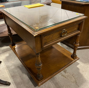 Rectangular Side Table with Glass